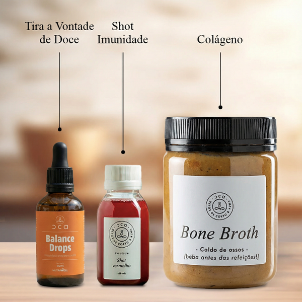Combo Balance + Colágeno (7 Shots + 7 Caldos de Ossos + 1 Balance Drops)